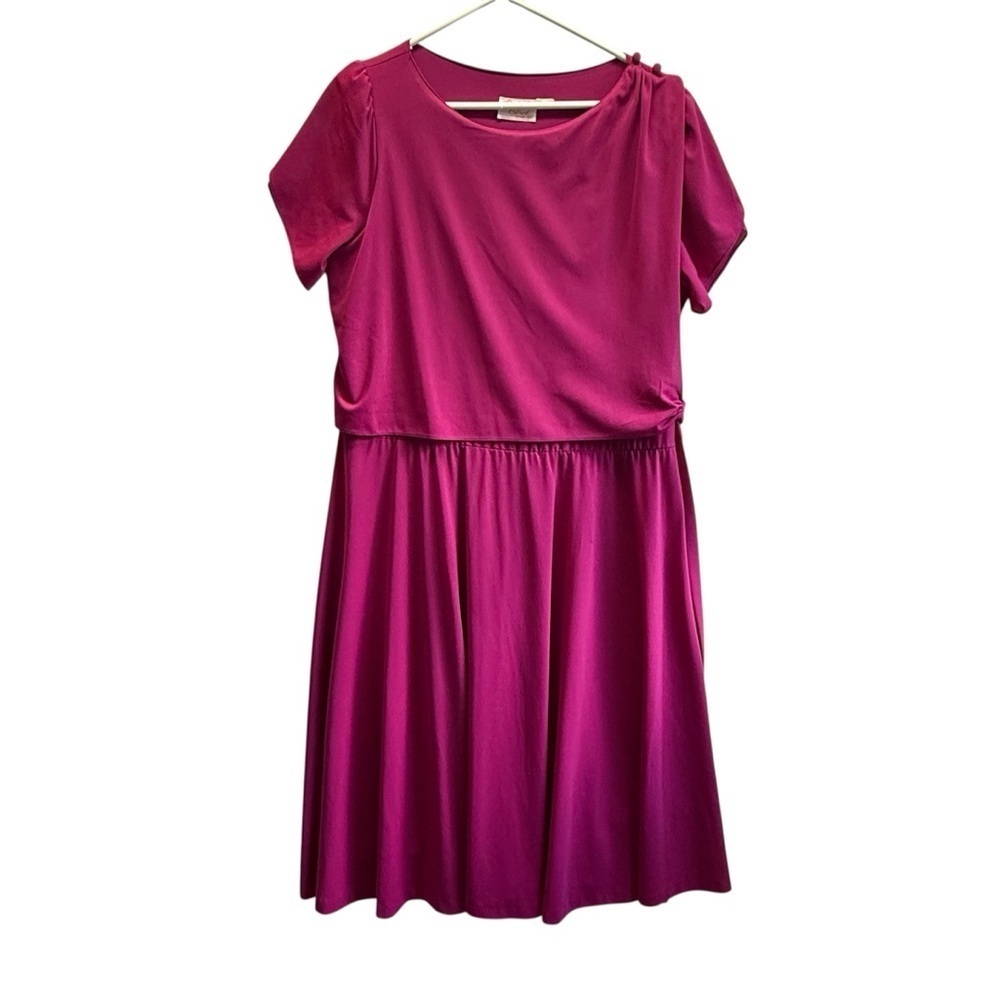Vintage Lady Carol of New York Magenta Pink Midi Dress. Size No tag.